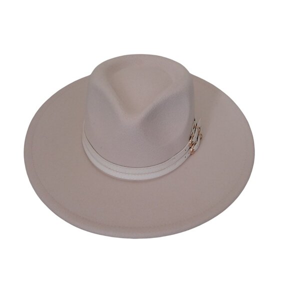 Ivory Felt Cowgirl Rancher Hat Wide Brim Fedora New With Tags Country Western - Picture 2 of 8